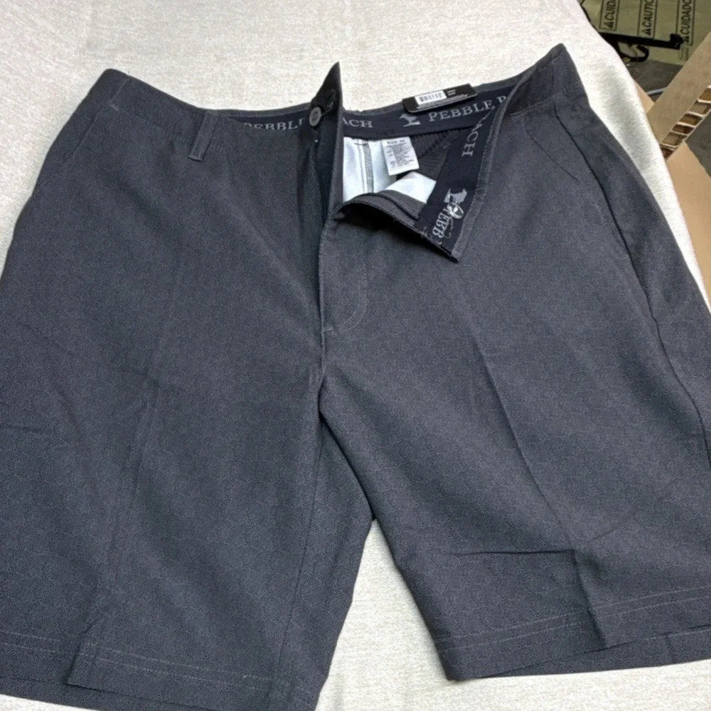 Pebble Beach Men's Golf Shorts Dark Gray Size 36 Athletic Stretch Polyester